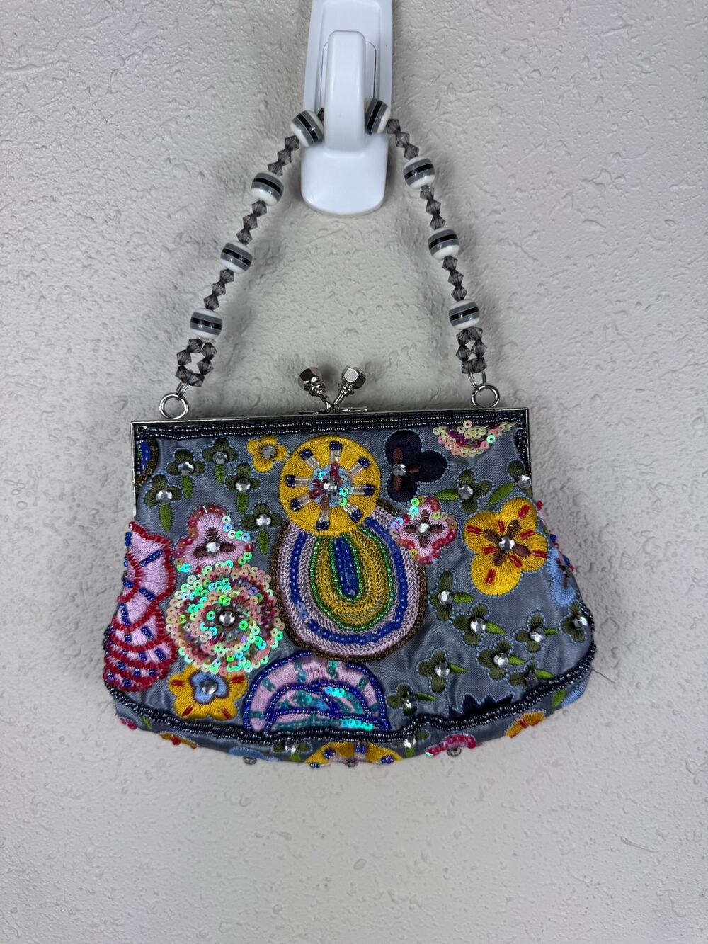 Vintage Beaded and Embroidered Small Purse